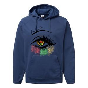 Juneteenth Meaningful Gift For Women Juneteenth Eye African American Cool Gift Performance Fleece Hoodie