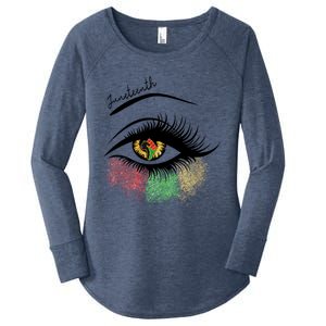 Juneteenth Meaningful Gift For Women Juneteenth Eye African American Cool Gift Women's Perfect Tri Tunic Long Sleeve Shirt