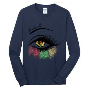 Juneteenth Meaningful Gift For Women Juneteenth Eye African American Cool Gift Tall Long Sleeve T-Shirt