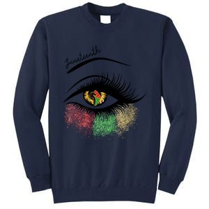 Juneteenth Meaningful Gift For Women Juneteenth Eye African American Cool Gift Tall Sweatshirt