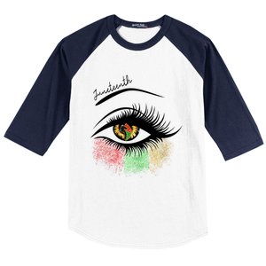 Juneteenth Meaningful Gift For Women Juneteenth Eye African American Cool Gift Baseball Sleeve Shirt