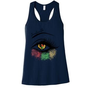 Juneteenth Meaningful Gift For Women Juneteenth Eye African American Cool Gift Women's Racerback Tank