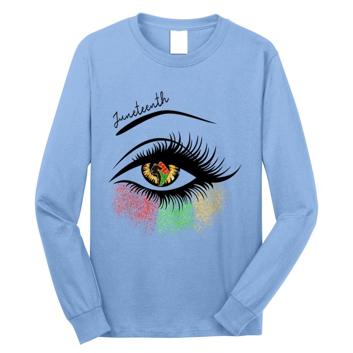 Juneteenth Meaningful Gift For Women Juneteenth Eye African American Cool Gift Long Sleeve Shirt