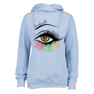 Juneteenth Meaningful Gift For Women Juneteenth Eye African American Cool Gift Womens Funnel Neck Pullover Hood