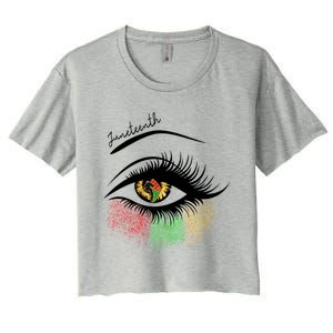 Juneteenth Meaningful Gift For Women Juneteenth Eye African American Cool Gift Women's Crop Top Tee