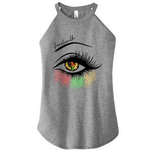 Juneteenth Meaningful Gift For Women Juneteenth Eye African American Cool Gift Women's Perfect Tri Rocker Tank