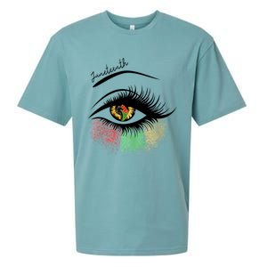 Juneteenth Meaningful Gift For Women Juneteenth Eye African American Cool Gift Sueded Cloud Jersey T-Shirt