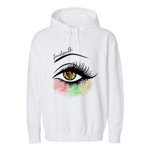 Juneteenth Meaningful Gift For Women Juneteenth Eye African American Cool Gift Garment-Dyed Fleece Hoodie