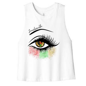 Juneteenth Meaningful Gift For Women Juneteenth Eye African American Cool Gift Women's Racerback Cropped Tank