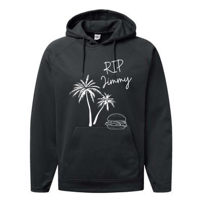 Jimmy! Music Genius! Palm Tree And A Burger! Performance Fleece Hoodie