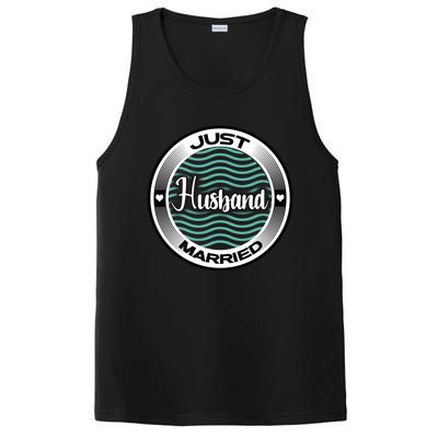 Just Married Husband Honeymoon Cruise Groom Wedding Gift PosiCharge Competitor Tank