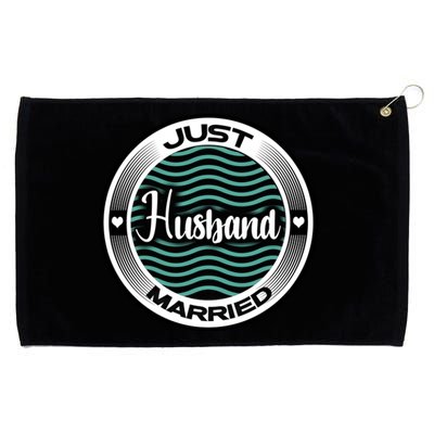 Just Married Husband Honeymoon Cruise Groom Wedding Gift Grommeted Golf Towel