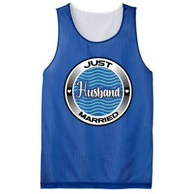 Just Married Husband Honeymoon Cruise Groom Wedding Gift Mesh Reversible Basketball Jersey Tank