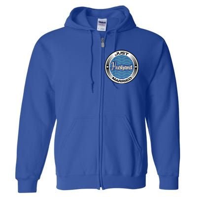 Just Married Husband Honeymoon Cruise Groom Wedding Gift Full Zip Hoodie