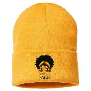 Juneteenth My History Is Strong Black Pride Beautiful Hair Gift Sustainable Knit Beanie