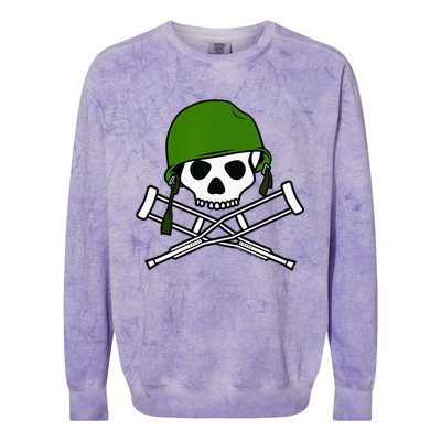 Jackass Military Helmet Skull & Crossbones Logo Colorblast Crewneck Sweatshirt