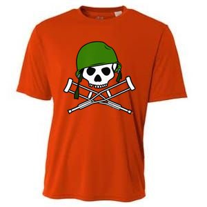 Jackass Military Helmet Skull & Crossbones Logo Cooling Performance Crew T-Shirt