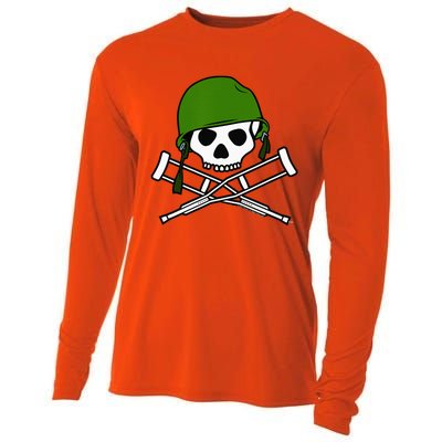 Jackass Military Helmet Skull & Crossbones Logo Cooling Performance Long Sleeve Crew