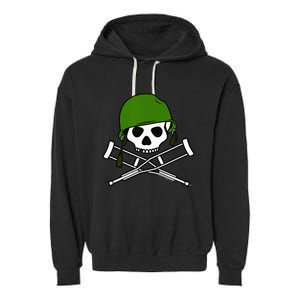 Jackass Military Helmet Skull & Crossbones Logo Garment-Dyed Fleece Hoodie