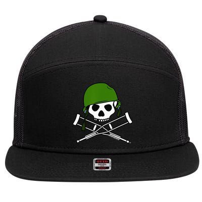 Jackass Military Helmet Skull & Crossbones Logo 7 Panel Mesh Trucker Snapback Hat