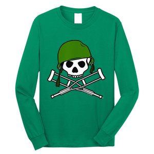 Jackass Military Helmet Skull & Crossbones Logo Long Sleeve Shirt