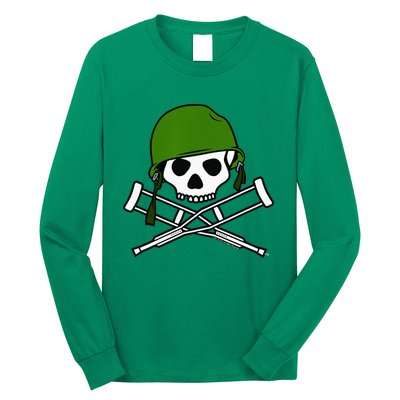 Jackass Military Helmet Skull & Crossbones Logo Long Sleeve Shirt