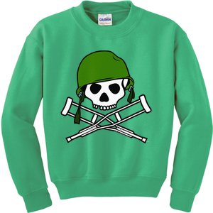 Jackass Military Helmet Skull & Crossbones Logo Kids Sweatshirt