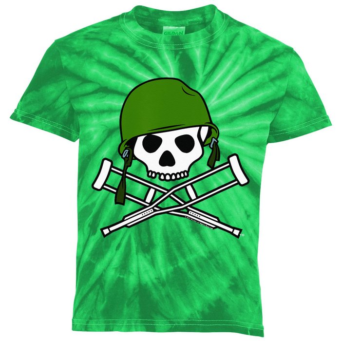 Jackass Military Helmet Skull & Crossbones Logo Kids Tie-Dye T-Shirt