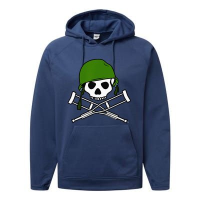 Jackass Military Helmet Skull & Crossbones Logo Performance Fleece Hoodie