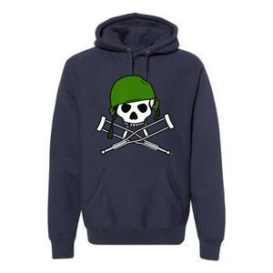 Jackass Military Helmet Skull & Crossbones Logo Premium Hoodie