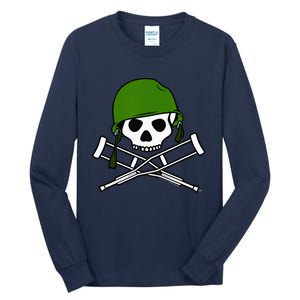 Jackass Military Helmet Skull & Crossbones Logo Tall Long Sleeve T-Shirt