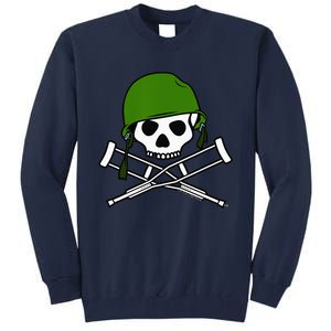 Jackass Military Helmet Skull & Crossbones Logo Tall Sweatshirt