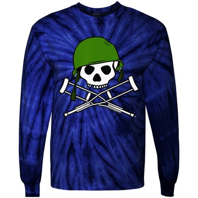 Jackass Military Helmet Skull & Crossbones Logo Tie-Dye Long Sleeve Shirt