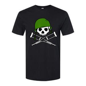 Jackass Military Helmet Skull & Crossbones Logo Softstyle CVC T-Shirt