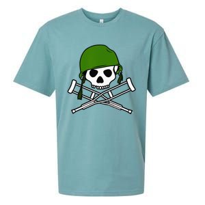 Jackass Military Helmet Skull & Crossbones Logo Sueded Cloud Jersey T-Shirt