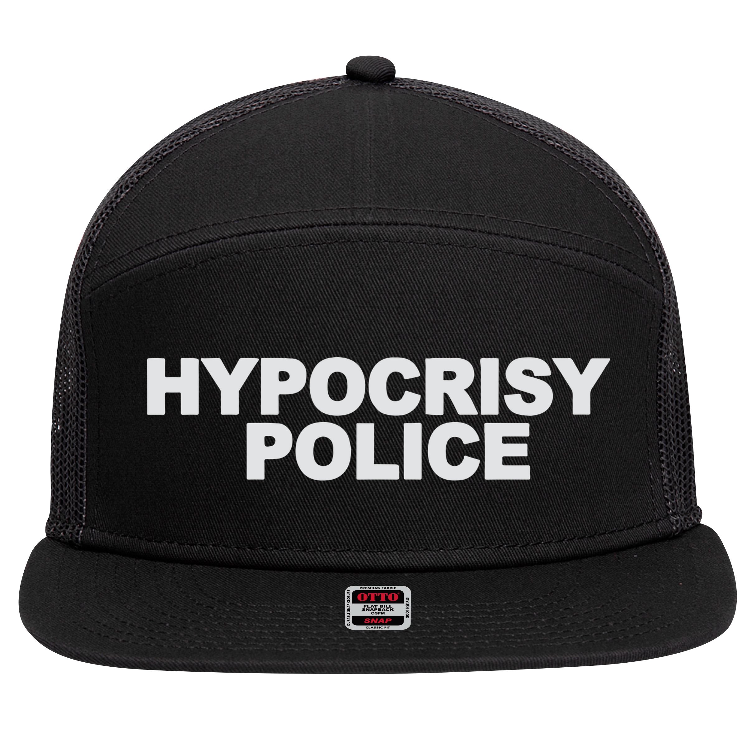 John Melendez Hypocrisy Police 7 Panel Mesh Trucker Snapback Hat