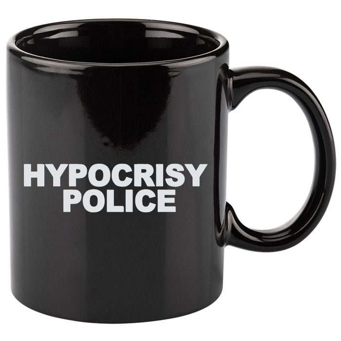 John Melendez Hypocrisy Police 11oz C Handle Ceramic Mug