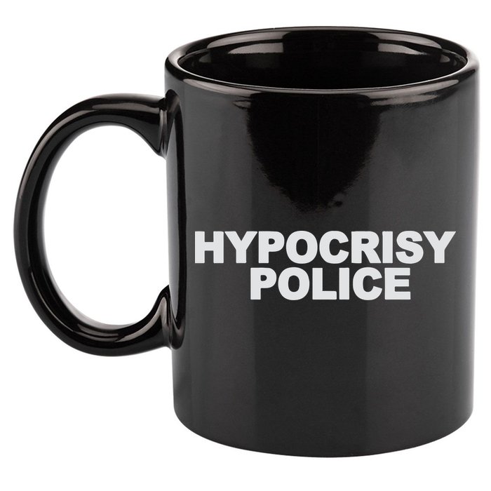 John Melendez Hypocrisy Police 11oz C Handle Ceramic Mug