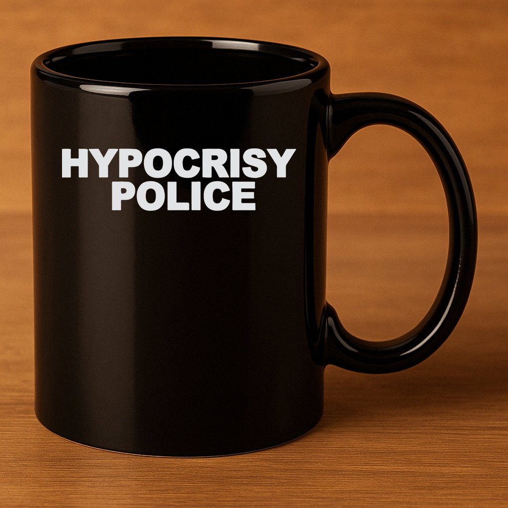 John Melendez Hypocrisy Police 11oz C Handle Ceramic Mug