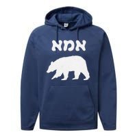 Jewish Mom Hebrew Mama Bear MotherS Day Wife Ima Gift Performance Fleece Hoodie