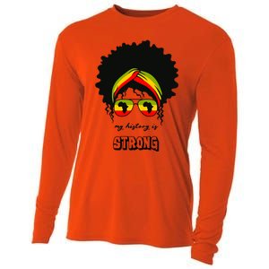 Juneteenth My History Is Strong Black Pride Beautiful Hair Meaningful Gift Cooling Performance Long Sleeve Crew