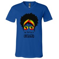 Juneteenth My History Is Strong Black Pride Beautiful Hair Meaningful Gift V-Neck T-Shirt