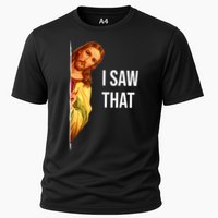Jesus Meme I Saw That Christian God Funny Quote Cooling Performance Crew T-Shirt