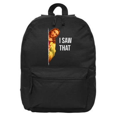Jesus Meme I Saw That Christian God Funny Quote 16 in Basic Backpack