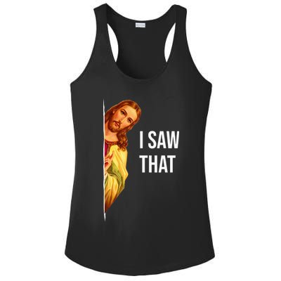 Jesus Meme I Saw That Christian God Funny Quote Ladies PosiCharge Competitor Racerback Tank