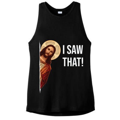 Jesus Meme I Saw That Ladies PosiCharge Tri-Blend Wicking Tank