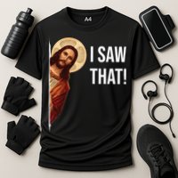 Jesus Meme I Saw That Cooling Performance Crew T-Shirt