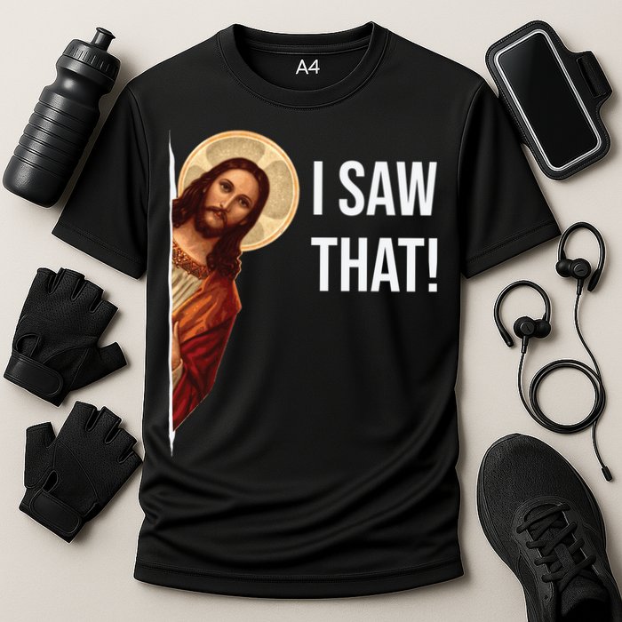 Jesus Meme I Saw That Cooling Performance Crew T-Shirt