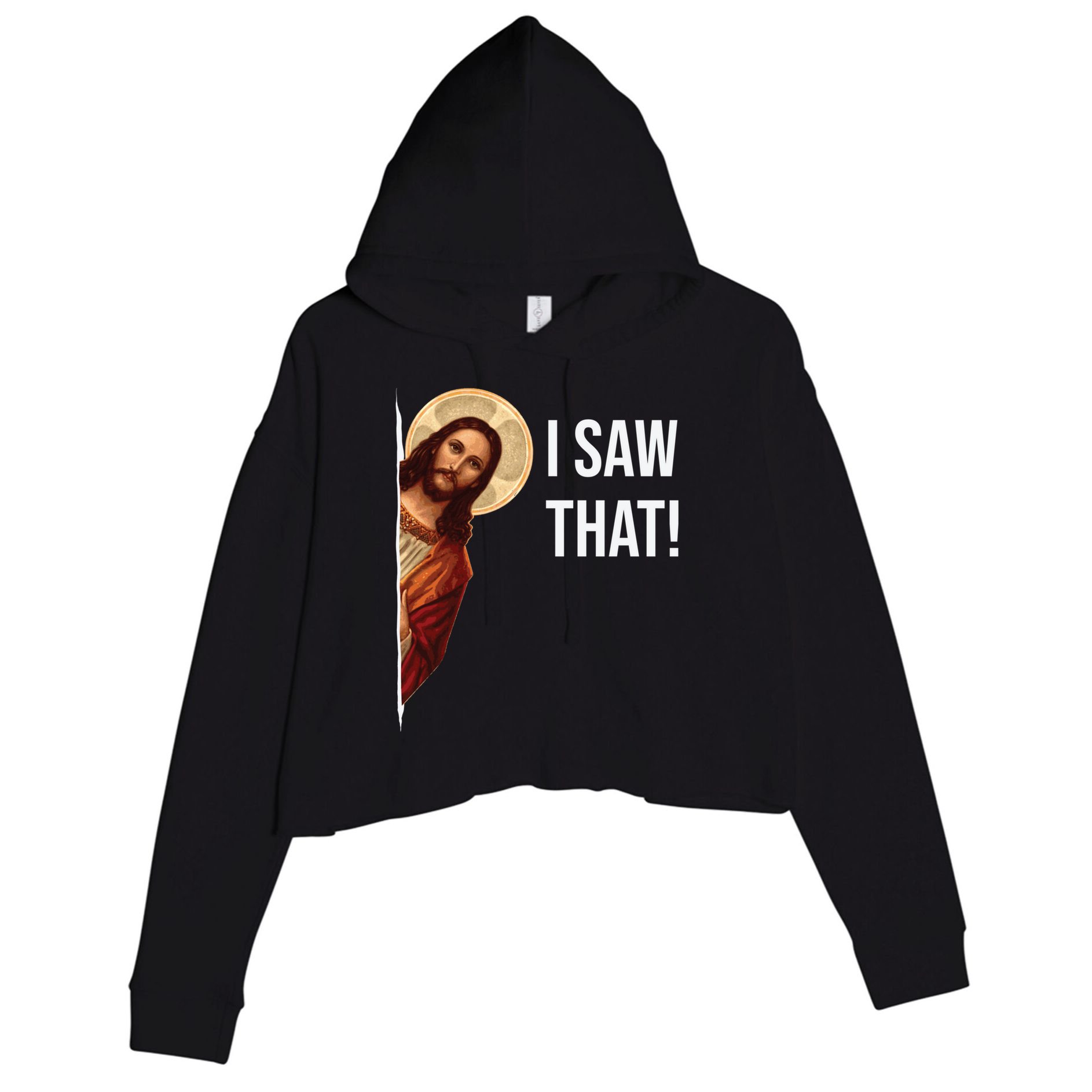 Jesus Meme I Saw That Crop Fleece Hoodie