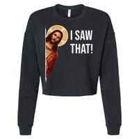 Jesus Meme I Saw That Cropped Pullover Crew